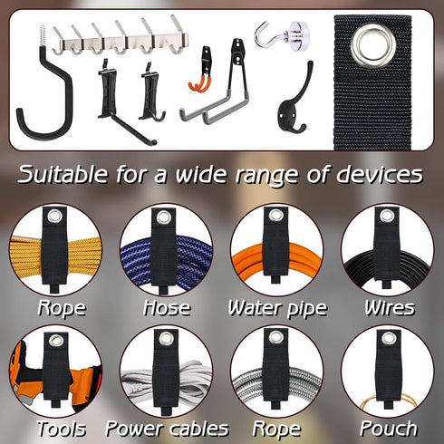 10 Pack Extension Cord Holder Organizer Heavy-Duty Hook and Loop Storage Strap for Hanging Cables, Hoses, Ropes, Tools