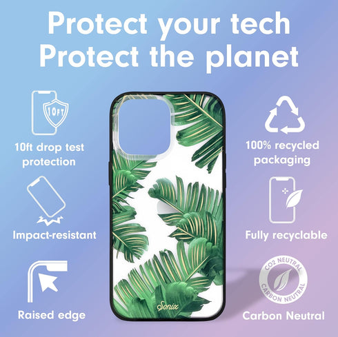 Sonix 14 10ft Case for iPhone Pro | Drop Tested | Protective Case | Palm Leaves Bahama