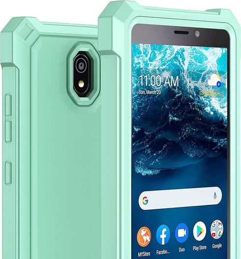 Ailiber Mint Green Nokia C100 Phone Case, Dual Layer Structure Protection with Shockproof Corners TPU Bumper