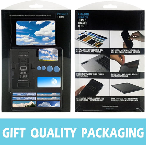 Gecko Travel Tech Webcam Covers - Laptop Webcam Cover - Tablet Webcam Covers - Smart TV & for Every Size Webcam on Any