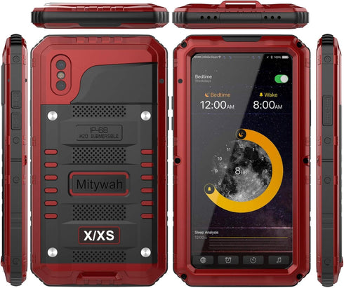 Mitywah Waterproof Case Compatible with iPhone X/XS, Full Body Protective Cover with Shockproof Military Grade Defender