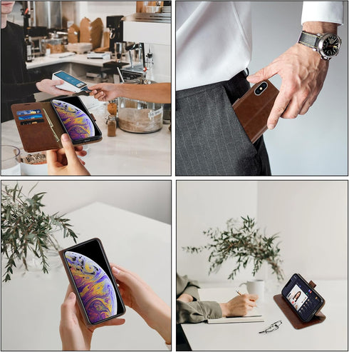 MONASAY Wallet Case for iPhone Xs MAX, 6.5-inch, Flip Folio Leather Cover with Credit Card Holder