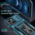 DEERLAMN Case for iPhone 15 with Slide Camera Cover + Screen Protector (2 Packs), Military Grade Shockproof - Light Blue