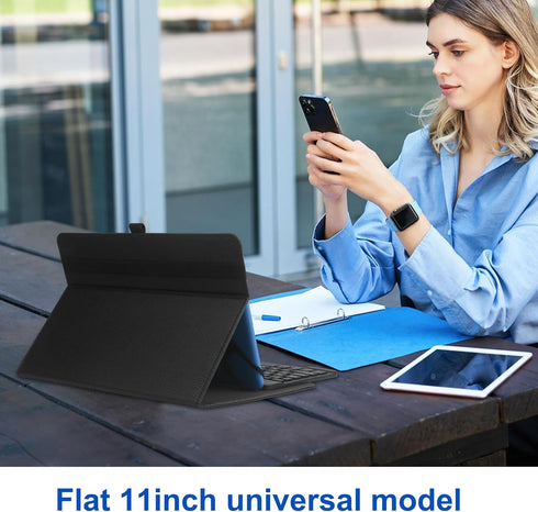KuRoKo Universal Tablet Case with Keyboard, 9" to 11" Tablet Case with Removable Wireless Bluetooth Keyboard & Pen