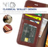 Arae Wallet Flip Cover Case with Card Holder for iPhone 12/12 Pro (6.1"), Brown