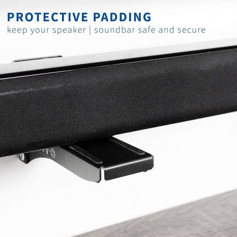 VIVO Steel Universal Dual Soundbar Wall Mount L Brackets, Adjustable Extending Speaker Arm Holders, Black
