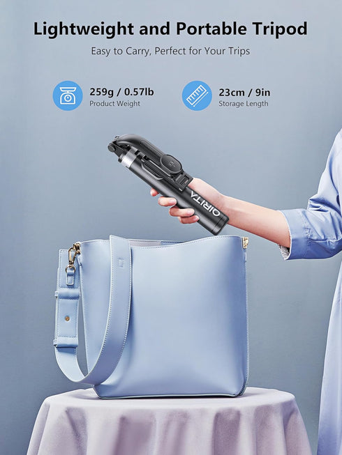 Selfie Stick & Phone Tripod, All in 1 with Remote, Travel Stand for Video Recording, Live Streaming, Compatible with