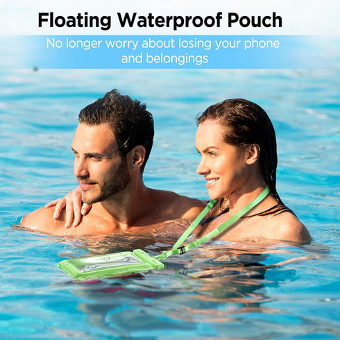 CACOE 2 Pack Floatable Universal Waterproof Phone Case Up to 7.0" with Adjustable Neck Lanyard, IPX8 Dry Bags for Beach