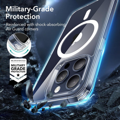 ESR Clear Case for iPhone 15 Pro Max, MagSafe Compatible, Military-Grade, Scratch-Resistant, Classic Series, Yellowing