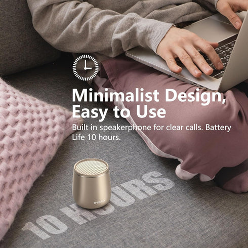 INSMY Small Bluetooth Speaker, Waterproof Mini Portable Wireless Speaker with Punchy Bass, Handheld Pocket Size