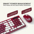 Wireless Keyboard and Mouse Combo, 2.4G Full-Sized Keyboard and Mouse, Dual-System for Computer/Laptop (Wine Red)