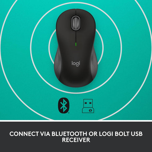 Logitech Signature M550 L Full Size Wireless Mouse, Silent Clicks, Bluetooth, Multi-Device Compatibility, Black