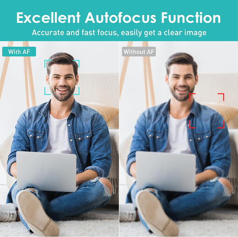 SAYLAS 2K Webcam, FHD Streaming Camera with Autofocus, Dual Noise-Cancelling Microphones, Privacy Cover, for