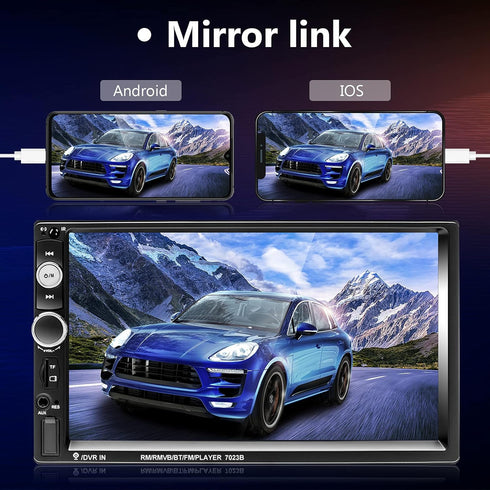Podofo Double Din Car Stereo Radio 7 Inch Touch Screen Bluetooth Audio Receiver with Backup Camera