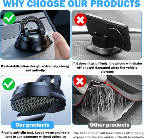 hinbkenla 360 360 Rotation,360 Car Phone Holder Degree Rotation,Car Phone Holder Rotation Phone Holder Car Slip Free