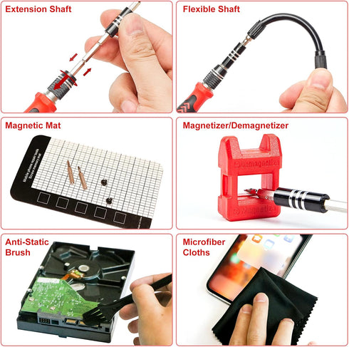 STREBITO 124-Piece Precision Screwdriver Set, Magnetic Electronics Tool Kit for Computer, Laptop, Cell Phone