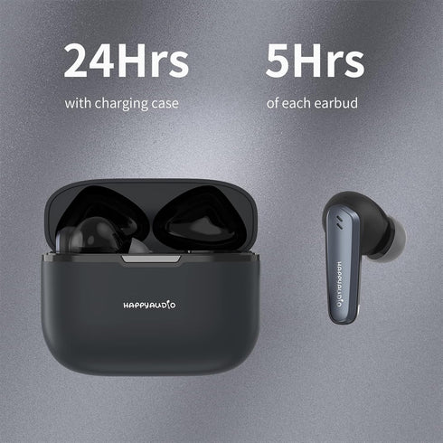 S4 Wireless Earbud, Bluetooth 5.2 Headphones with Hybrid ANC+ENC, IPX5 Water Resistant, 24Hrs Playtime (Black)