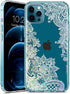 Coolwee Clear Glitter Compatible with iPhone 12 Pro Max Case, Thin Flower Cute Crystal Lace Bling Protective Cover