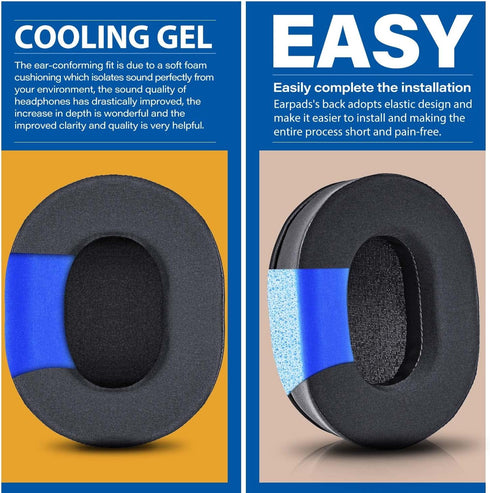 Arctis Pro Thicker Cooling Gel Earpads Compatible with Arctis Pro, Arctis 7/5/3/1, Arctis 9X, Arctis 7X, Silky Cool