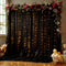 Wish Care 10x10FT Black Wrinkle Free Backdrop Curtains with Lights String for Parties -