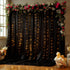 Wish Care 10x10FT Black Wrinkle Free Backdrop Curtains with Lights String for Parties -