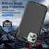 YmhxcY Shockproof Case for iPhone 12 & 12 Pro, 3-Layer Durable Protection, Heavy Duty Cover, Black and Grey