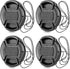 ChromLives 58mm Lens Cap with Lens Cap Leash Hole Bundle for Nikon Canon DSLR Cameras - 4 Pack