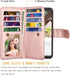 NJJEX Wallet Case for Galaxy S8, PU Leather, Rose Gold, 9 Card Slots, Detachable, Kickstand, Magnetic