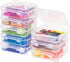 IRIS USA 8 Pack Scrapbook Paper Storage Cases for 6" x 6" Photos, Cheer Bow Box for Organizing Art Supplies, Clear