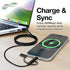 BoxWave S7 MP3 3-in-1 Cable Compatible with QNGEE Portable Player - AllCharge Cable - Jet Black