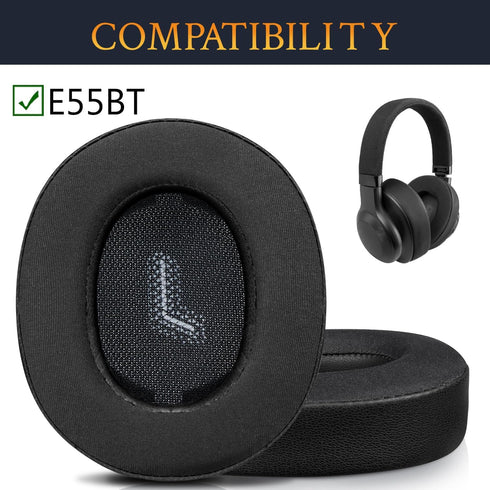 SOULWIT Cooling Gel Replacement Earpads for JBL E55BT(E55 BT) Over-Ear Wireless Headphones, Ear Pads Cushions with Noise Isolation Foam - Black