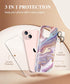 GVIEWIN Marble Case for iPhone 13, with Screen Protector & Camera Lens Protector, 10FT Military Grade Drop Protection