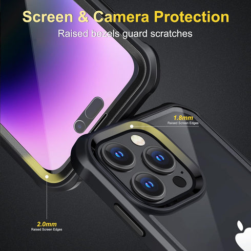 iPhone 14 Pro Max Privacy Case - Anti Peep, 9H Glass Screen Protector, Full Body Protection, MagSafe & Wireless Charger