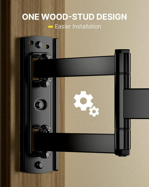 Full Motion TV Wall Mount Swivel Tilt for 26-60 Inch TVs and Monitors up to 70lbs, Single Stud Corner Outdoor Wall