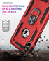 Korecase Dual Layer Case for iPhone X, iPhone Xs, Military Armor Protection with 360 Degree Swivel Ring Kickstand, Red