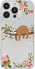 Blingy's Cute Sloth Pattern Phone Case for iPhone 13 Pro, Transparent Soft TPU Protective Clear Case