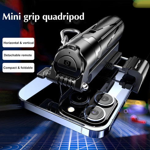 EUG-PRODUCTS 4-in-1 10m Mini Selfie Stick Tripod, Extendable Grip Phone Tripod with Detachable Remote Pocket Size, Mini