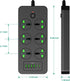 Universal Power Strip with 6 Outlets, 4 USB, 2 USB C Ports, 3.1A Fast Charge, Flat Plug Extension Cord for Home Office