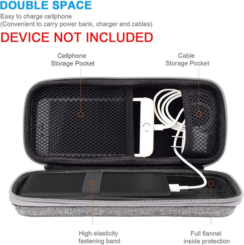Powerbank Hard Travel Case Compatible RAV Power 26800/20100/20000mAh, Anker Power Core 26800mAh/ PowerCore +26800mAh, ROMOSS 30000mAh, Miady Charger, Ekrist, Lab599 Tx500 Radio(Light Grey)