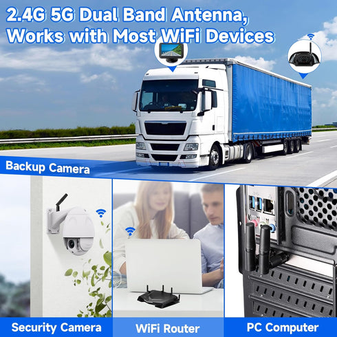 Eightwood Small WiFi Antenna - Dual Band 2.4GHz 5GHz RP-SMA Antenna 2pcs for PC Desktop and Router