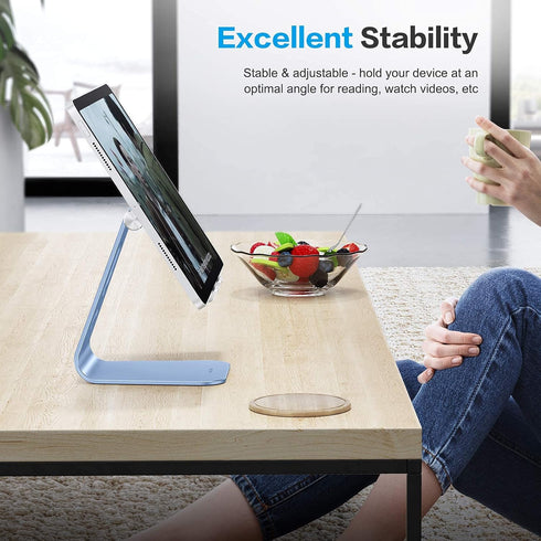 OMOTON Adjustable Tablet Stand for Desk, T2 Tablet Holder with Longer Arms for Greater Stability