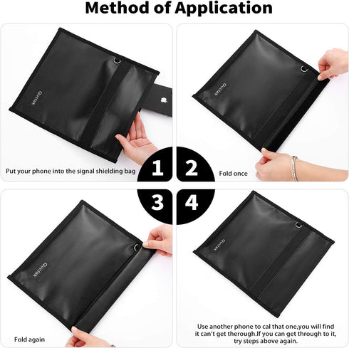 Faraday Bag, Signal Isolation Bag for Phones, Fireproof Shield Pouch Prevents Hacking, Tracking, NFC/WiFi/Bluetooth