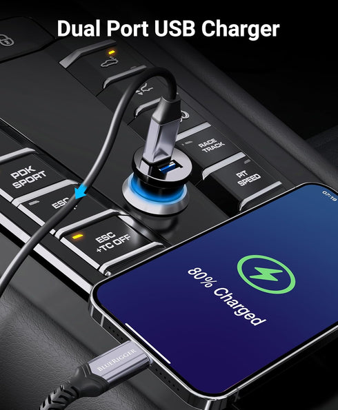 Kinivo BTC480 Hands-Free Bluetooth Car Kit with Magnetic Mount, Dual-Port USB Charger, Multi-Point Connectivity for Cars