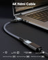 1.06ft 0.69ft 4K 3D, 2.2, Highwings Short HDMI Cable, Total Length, Cable Length, HDR Braided HDMI Cord, HDMI Cord High