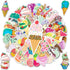 NADUSEP Ice Cream Stickers, 50Pcs Ice Cream Cone Stickers Decals Party Favors Decor