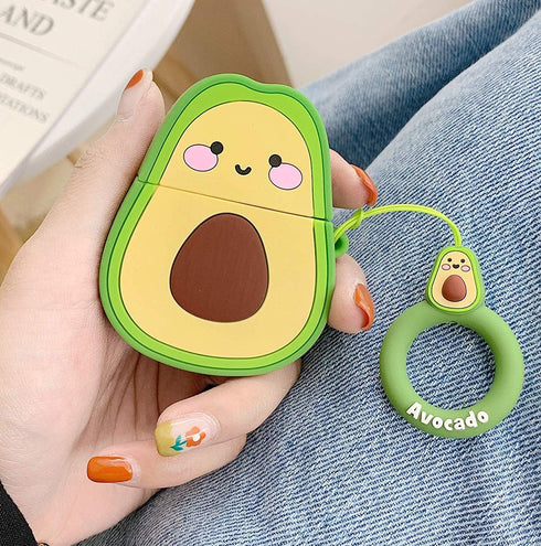 Coralogo Cute Compatible Airpods 1/2 Case, Cartoon Character Silicone Fruit Design Cover for Kids Teens