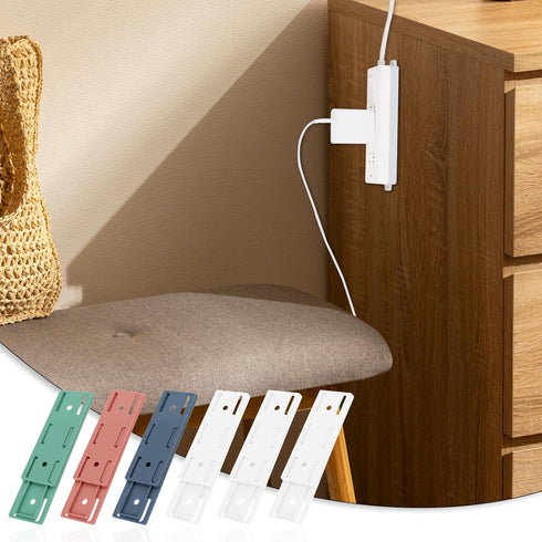 Giantree 6 Pack Self Adhesive Power Strip Holder, Desktop Socket Fixer, Punch Free Holder for Kitchen Home Office Cable