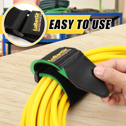 LuBanSir Cinch Straps, 1" x 9" (10 Pack) - Elastic Hook and Loop Fastening Cable Strap for Organization and Storage