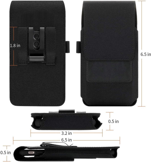 Mopaclle Nylon Holster for iPhone 15 Pro Max, 14 Pro Max, 13 Pro Max, Cell Phone Holster Pouch for Galaxy A15 A14 A25