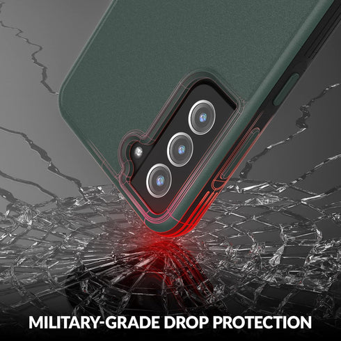 Crave Slim Guard Case for Galaxy S21 FE - Shockproof Case for Samsung Galaxy S21 FE 5G (6.4 inch), Forest Green